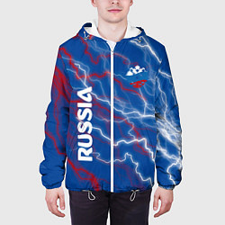 Куртка с капюшоном мужская Russia Разряд молнии, цвет: 3D-белый — фото 2