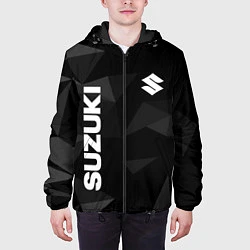 Куртка с капюшоном мужская Сузуки, Suzuki Геометрия, цвет: 3D-черный — фото 2