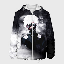 Куртка с капюшоном мужская Токийский Гуль в Дыму Tokyo Ghoul Smoke, цвет: 3D-белый