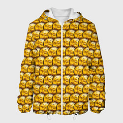 Куртка с капюшоном мужская Золотые Биткоины Golden Bitcoins, цвет: 3D-белый