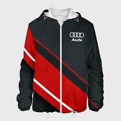 Куртка с капюшоном мужская Audi sport red, цвет: 3D-белый