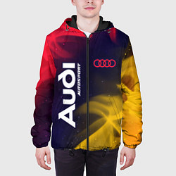 Куртка с капюшоном мужская АУДИ Autosport Пламя, цвет: 3D-черный — фото 2