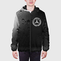 Куртка с капюшоном мужская MERCEDES - Капли, цвет: 3D-черный — фото 2