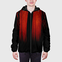 Куртка с капюшоном мужская Красный хоррор, цвет: 3D-черный — фото 2