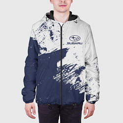 Куртка с капюшоном мужская Subaru - Текстура, цвет: 3D-черный — фото 2