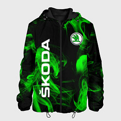 Куртка с капюшоном мужская Skoda: Green Smoke, цвет: 3D-черный