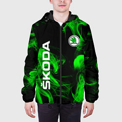 Куртка с капюшоном мужская Skoda: Green Smoke, цвет: 3D-черный — фото 2