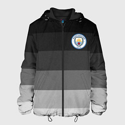 Куртка с капюшоном мужская Манчестер Сити, Manchester City, Серый градиент, цвет: 3D-черный