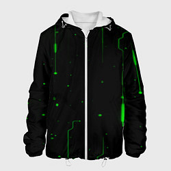 Куртка с капюшоном мужская Neon Green Light, цвет: 3D-белый