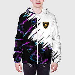 Куртка с капюшоном мужская Lamborghini pattern gradient, цвет: 3D-белый — фото 2