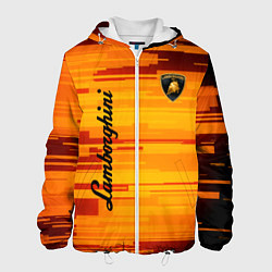Куртка с капюшоном мужская Lamborghini текстура, цвет: 3D-белый