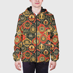 Куртка с капюшоном мужская Пивные Этикетки, цвет: 3D-черный — фото 2