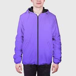 Куртка с капюшоном мужская Красивый фиолетовый светлый градиент, цвет: 3D-черный — фото 2