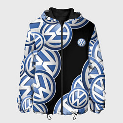 Куртка с капюшоном мужская Volkswagen logo Pattern, цвет: 3D-черный