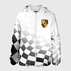 Куртка с капюшоном мужская Porsche Порше Финишный флаг, цвет: 3D-белый
