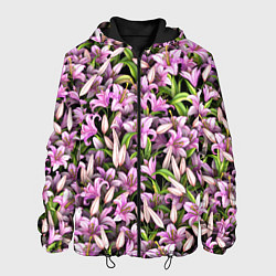 Куртка с капюшоном мужская Лилии цветут, цвет: 3D-черный