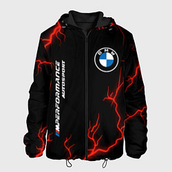 Куртка с капюшоном мужская BMW Autosport Молнии, цвет: 3D-черный