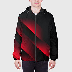 Куртка с капюшоном мужская Red Fade 3D Красный градиент, цвет: 3D-черный — фото 2