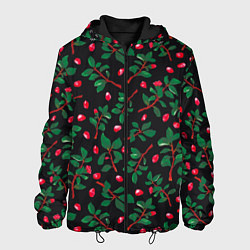 Куртка с капюшоном мужская Лепетски и листья, цвет: 3D-черный