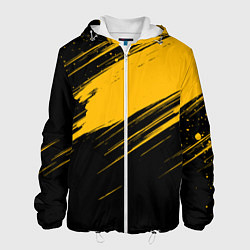 Куртка с капюшоном мужская Black and yellow grunge, цвет: 3D-белый