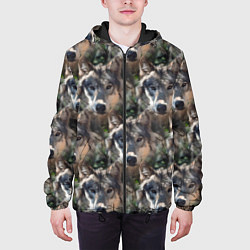 Куртка с капюшоном мужская Волки клипарт wolfs, цвет: 3D-черный — фото 2