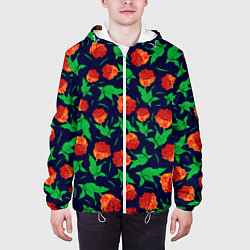 Куртка с капюшоном мужская Тюльпаны Весенние цветы, цвет: 3D-белый — фото 2