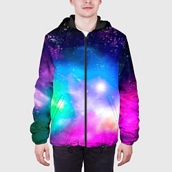 Куртка с капюшоном мужская Colorful Space Космос, цвет: 3D-черный — фото 2