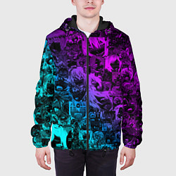 Куртка с капюшоном мужская AHEGAO NEON GIRL НЕОНОВЫЙ АХЕГАО, цвет: 3D-черный — фото 2
