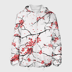 Куртка с капюшоном мужская Осенние деревья, цвет: 3D-белый