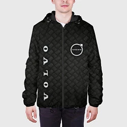 Куртка с капюшоном мужская Логотип VOLVO на металле, цвет: 3D-черный — фото 2