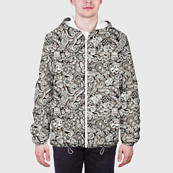 Куртка с капюшоном мужская Рисованный синематограф, цвет: 3D-белый — фото 2