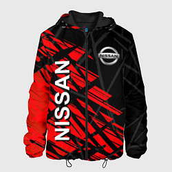 Куртка с капюшоном мужская Nissan Ниссан Красно черный, цвет: 3D-черный