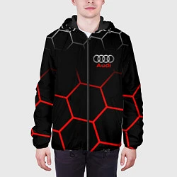 Куртка с капюшоном мужская АУДИ Autosport Соты, цвет: 3D-черный — фото 2