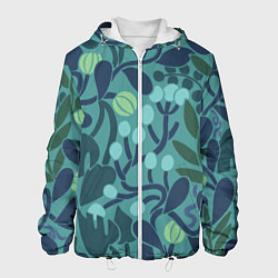 Куртка с капюшоном мужская Запутанные растения, цвет: 3D-белый
