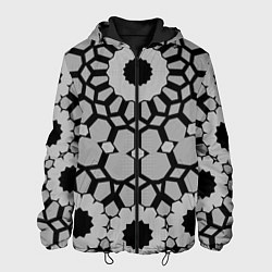 Куртка с капюшоном мужская Модный геометрический узор, цвет: 3D-черный