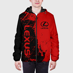 Куртка с капюшоном мужская Lexus Лексус Черно красный, цвет: 3D-черный — фото 2