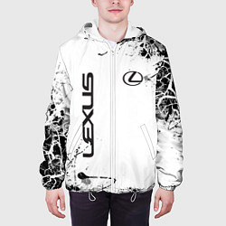 Куртка с капюшоном мужская Lexus texture Трещины, цвет: 3D-белый — фото 2