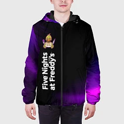 Куртка с капюшоном мужская ФНАФ - ЧИКА Космос Вертикально, цвет: 3D-черный — фото 2