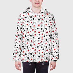 Куртка с капюшоном мужская Карточные Тузы, цвет: 3D-белый — фото 2