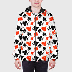 Куртка с капюшоном мужская Пика, Черва, Крестя, Бубна, цвет: 3D-черный — фото 2