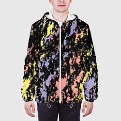 Куртка с капюшоном мужская Цветная абстракция брызгами, цвет: 3D-белый — фото 2