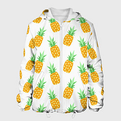 Куртка с капюшоном мужская Поле ананасов, цвет: 3D-белый