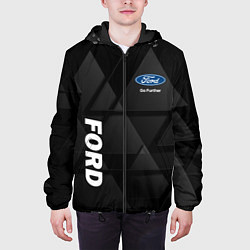 Куртка с капюшоном мужская Ford Форд Треугольники, цвет: 3D-черный — фото 2