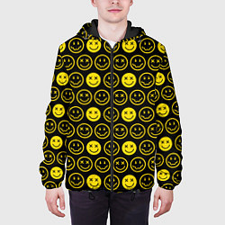 Куртка с капюшоном мужская Nirvana смайлики, цвет: 3D-черный — фото 2