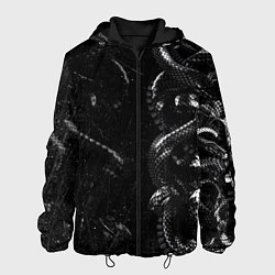 Куртка с капюшоном мужская Змеиный Паттерн Snake Black, цвет: 3D-черный