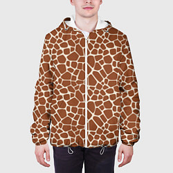 Куртка с капюшоном мужская Шкура Жирафа - Giraffe, цвет: 3D-белый — фото 2