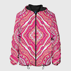 Куртка с капюшоном мужская Абстракция Узор розового цвета, цвет: 3D-черный
