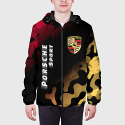 Куртка с капюшоном мужская ПОРШЕ Porsche Sport - Камуфляж, цвет: 3D-черный — фото 2