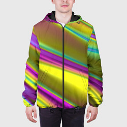 Куртка с капюшоном мужская Красочные разводы, цвет: 3D-черный — фото 2