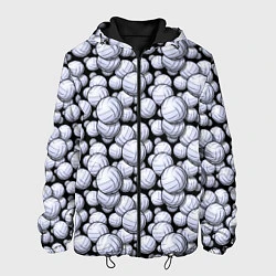 Куртка с капюшоном мужская Волейбольные Мячи Volleyballs, цвет: 3D-черный